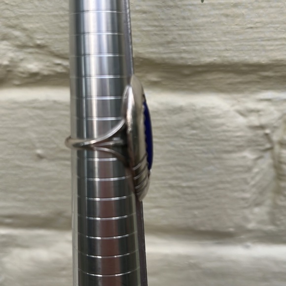 Vintage Sterling Silver Lapis Oval Ring by Navajo Artist PP - Picture 12 of 16